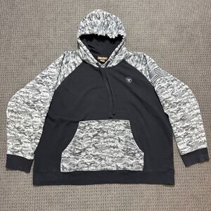 Ariat Patriot Black Digital Camo Hoodie Mens XL USA Flag AriatTEK Cold Series